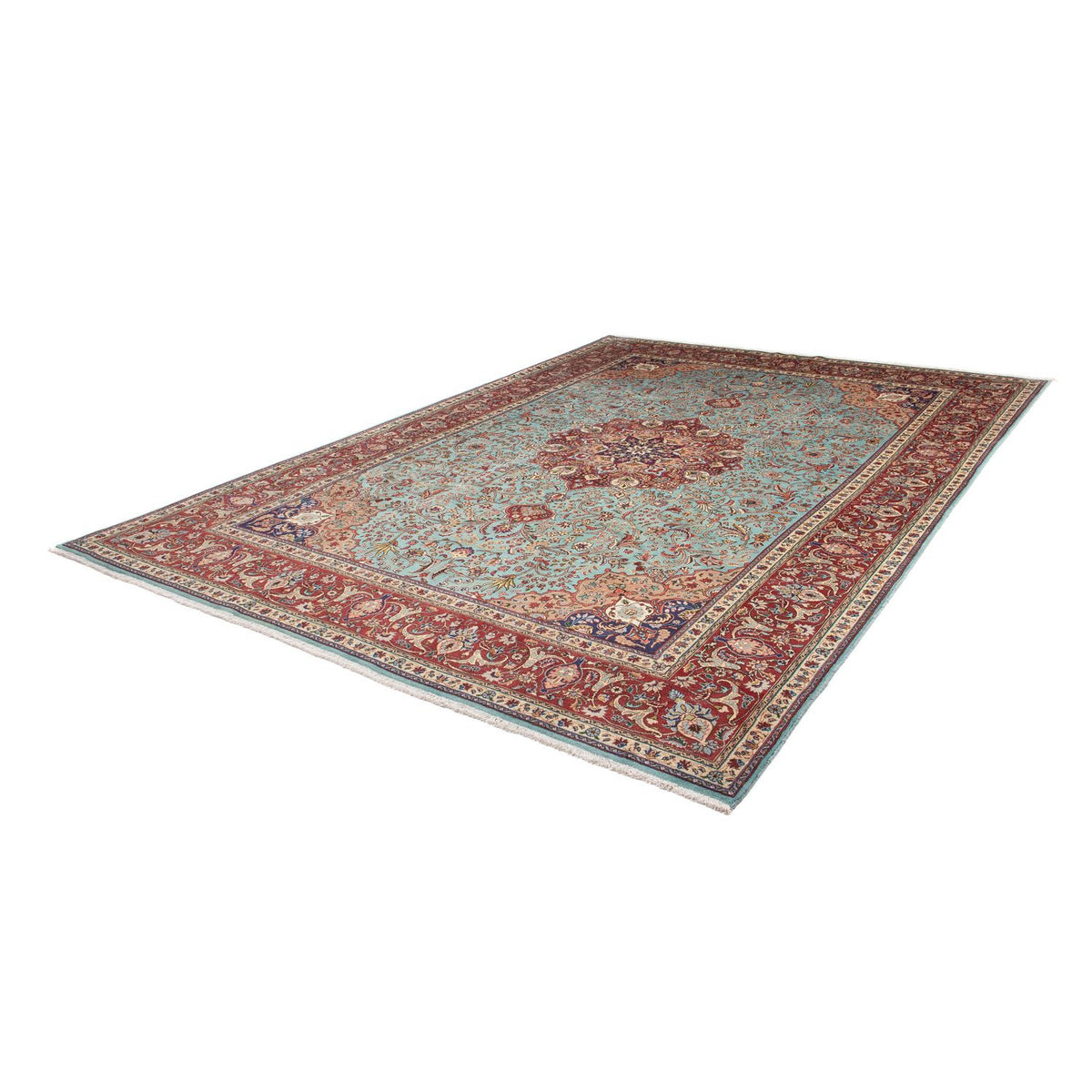 Perzisch tapijt - Tabriz - Royal - 350 x 248 cm - turkoois
