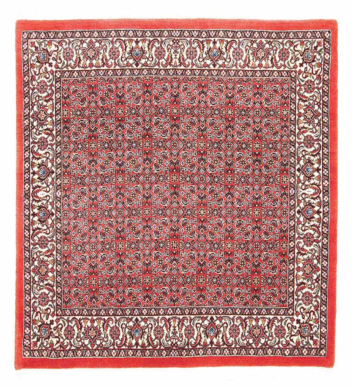Perzisch tapijt - Bijar vierkant  - 105 x 101 cm - rood