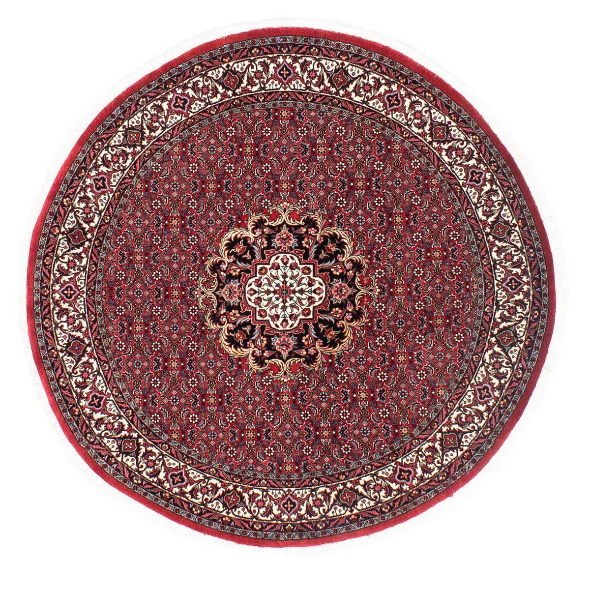 Perzisch tapijt - Bijar rond  - 155 x 155 cm - donkerrood