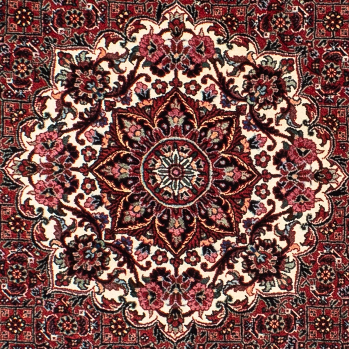 Perzisch tapijt - Bijar rond  - 155 x 155 cm - donkerrood