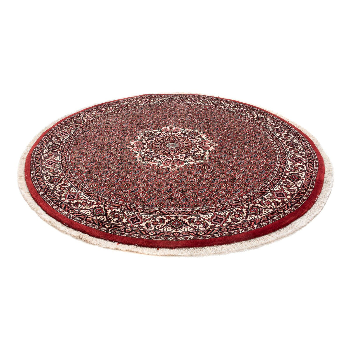 Perzisch tapijt - Bijar rond  - 155 x 155 cm - donkerrood