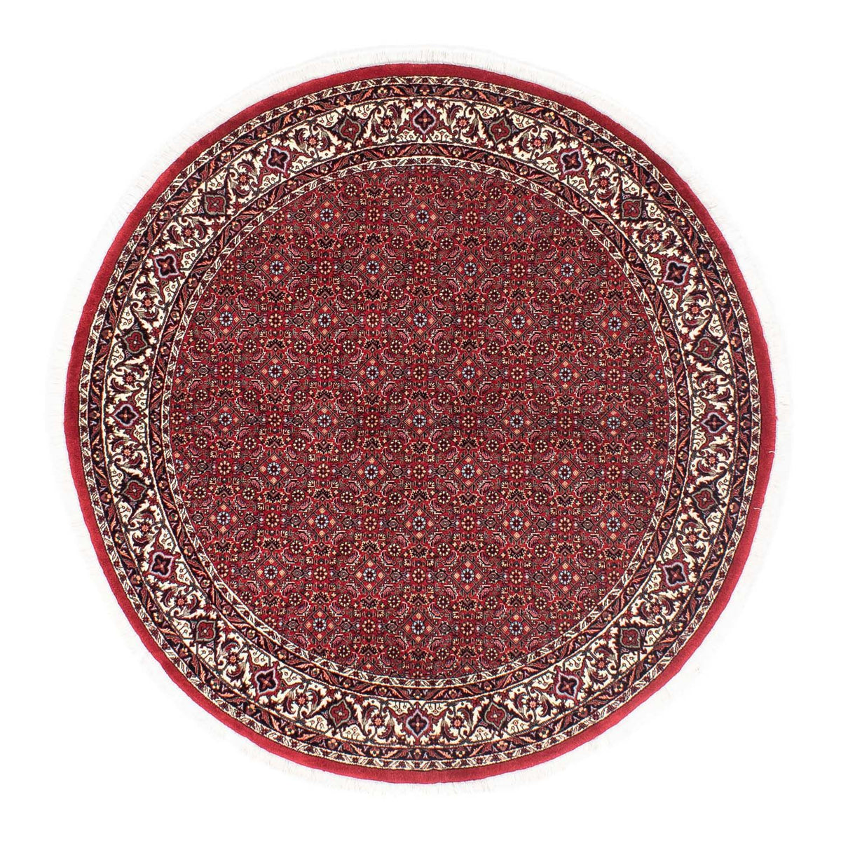 Perzisch tapijt - Bijar rond  - 150 x 150 cm - donkerrood