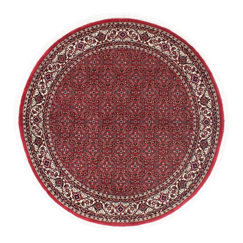Perzisch tapijt - Bijar rond  - 150 x 150 cm - donkerrood