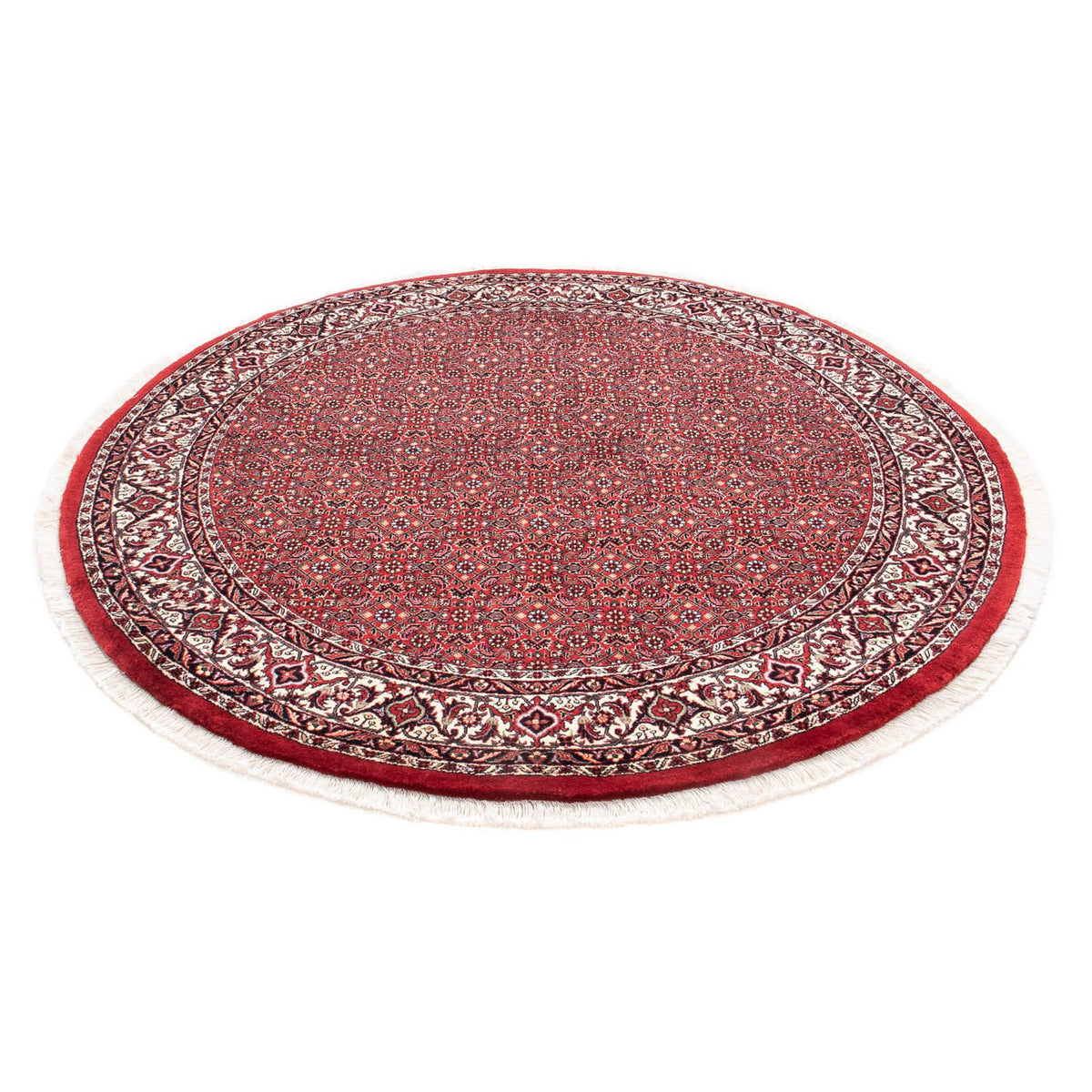 Perzisch tapijt - Bijar rond  - 150 x 150 cm - donkerrood
