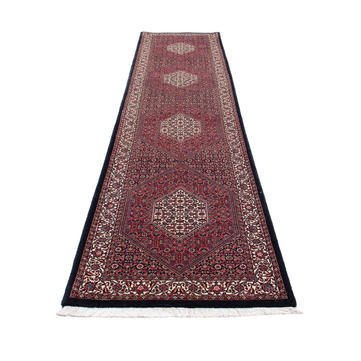 Loper Perzisch tapijt - Bijar - 404 x 88 cm - licht rood