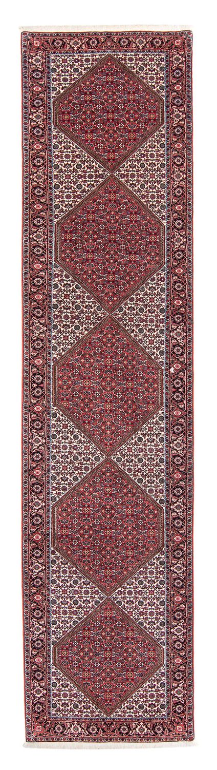 Loper Perzisch tapijt - Bijar - 403 x 86 cm - donkerrood