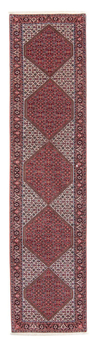 Loper Perzisch tapijt - Bijar - 403 x 86 cm - donkerrood