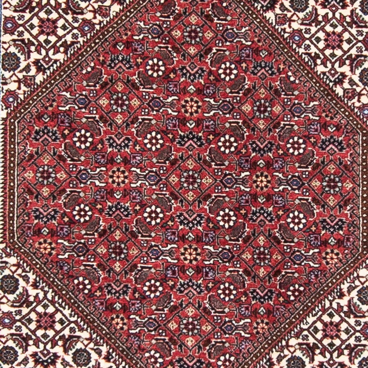 Loper Perzisch tapijt - Bijar - 403 x 86 cm - donkerrood