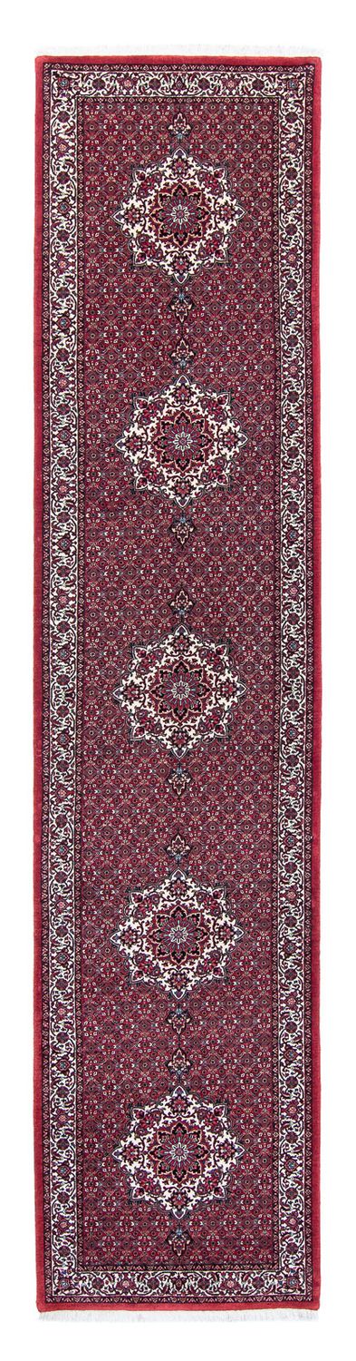 Loper Perzisch tapijt - Bijar - 398 x 83 cm - donkerrood