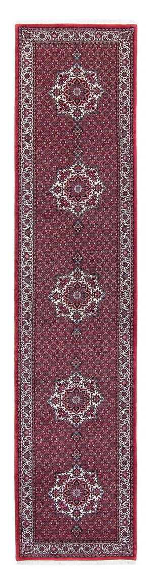 Loper Perzisch tapijt - Bijar - 398 x 83 cm - donkerrood