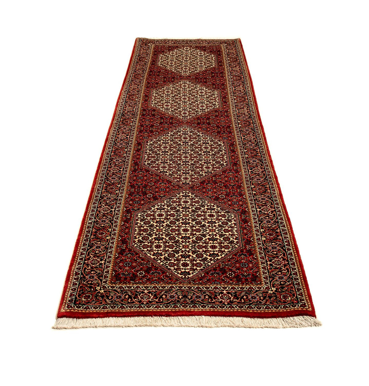 Loper Perzisch tapijt - Bijar - 314 x 85 cm - donkerrood