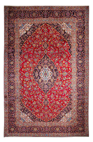 Perzisch tapijt - Keshan - 386 x 252 cm - donkerrood