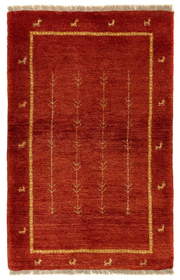 Gabbeh tapijt - Perzisch - 133 x 84 cm - donkerrood