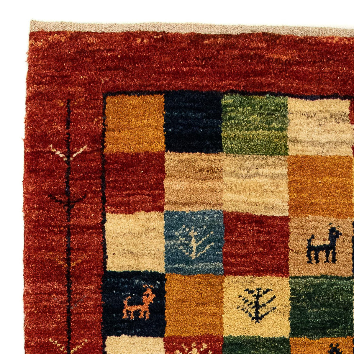 Gabbeh tapijt - Perzisch - 136 x 72 cm - donkerrood