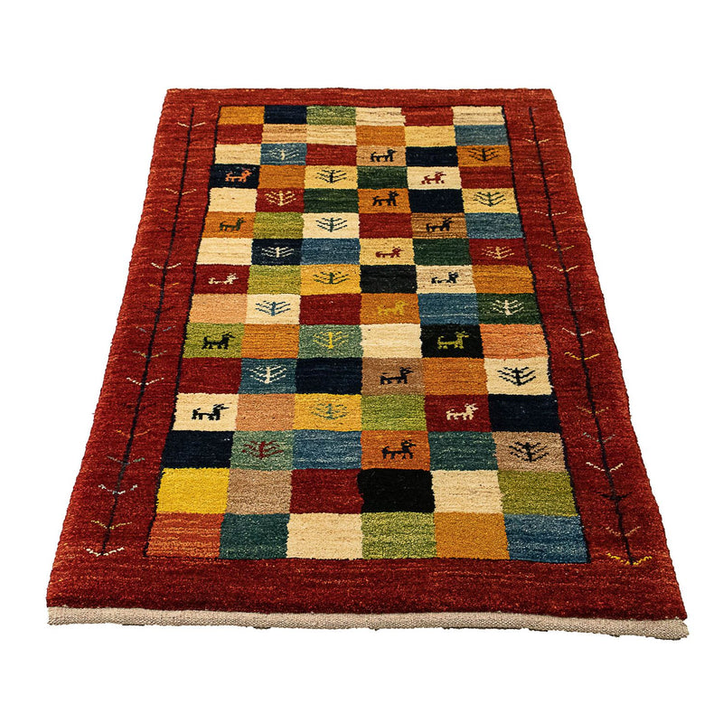 Gabbeh tapijt - Perzisch - 136 x 72 cm - donkerrood