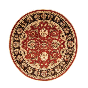 Ziegler tapijt rond  - 248 x 239 cm - donkerrood