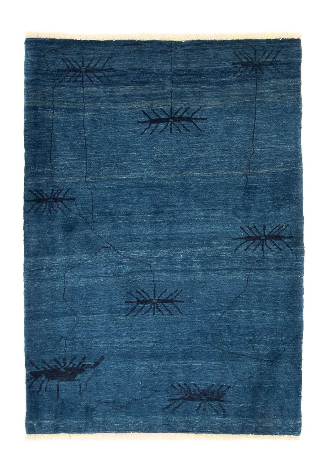 Gabbeh Tapijt - Loribaft Perzisch - 150 x 102 cm - donkerblauw