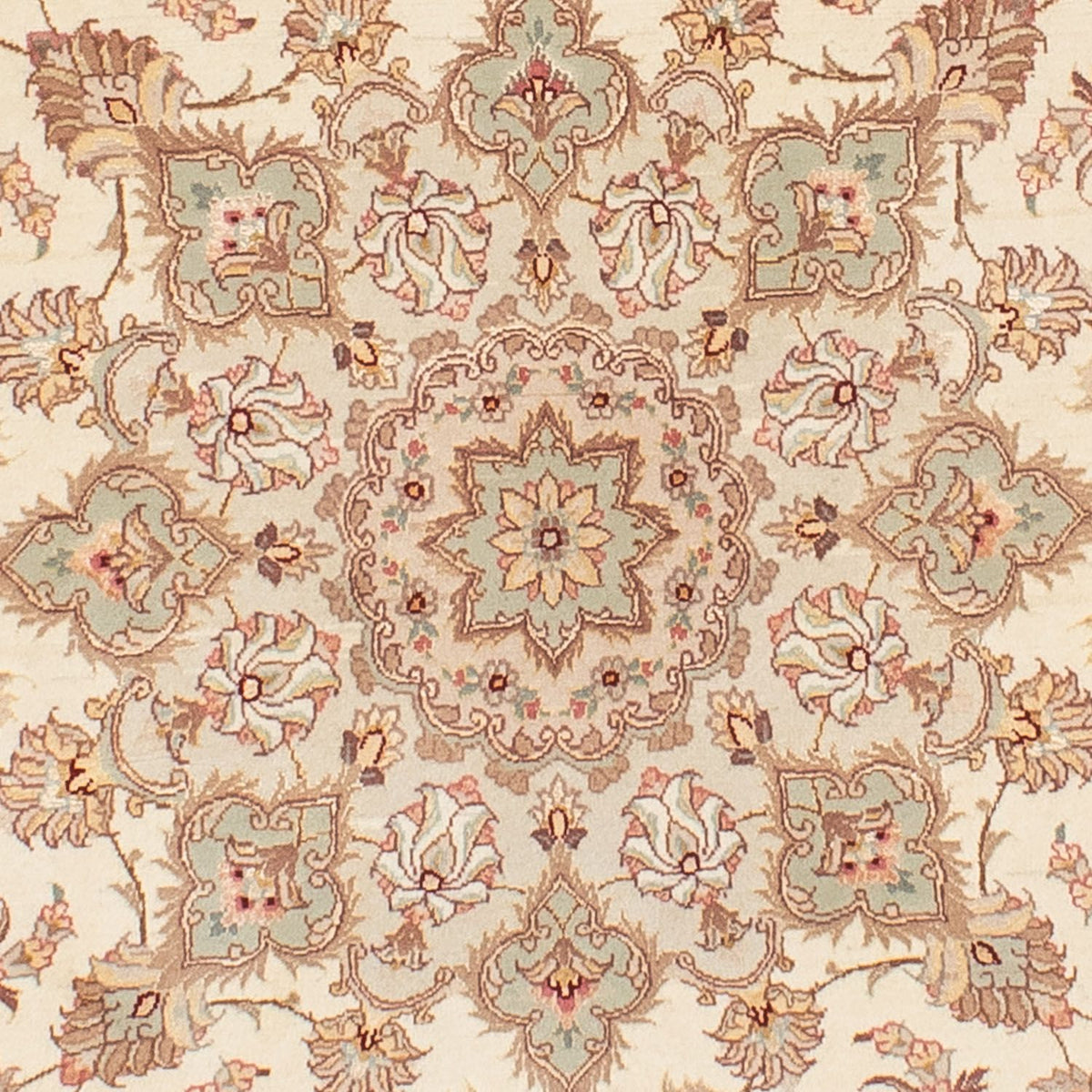 Perzisch tapijt - Tabriz - Royal rond  - 146 x 146 cm - beige
