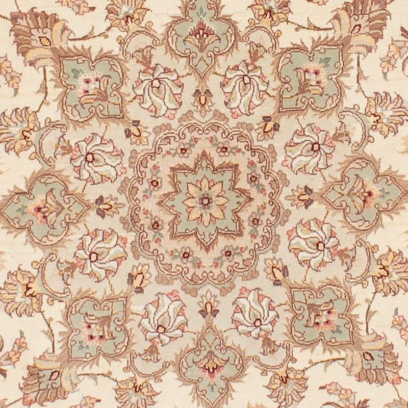Perzisch tapijt - Tabriz - Royal rond  - 146 x 146 cm - beige