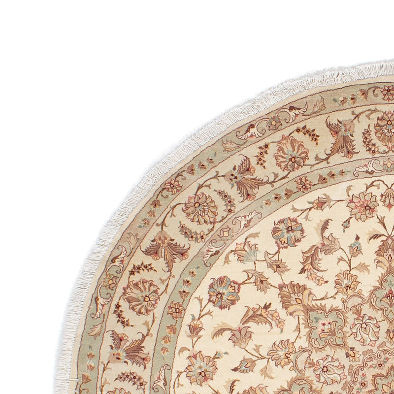 Perzisch tapijt - Tabriz - Royal rond  - 146 x 146 cm - beige