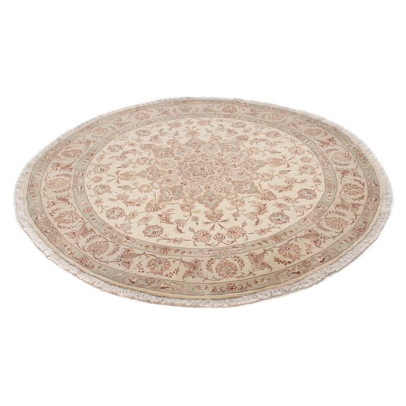Perzisch tapijt - Tabriz - Royal rond  - 146 x 146 cm - beige