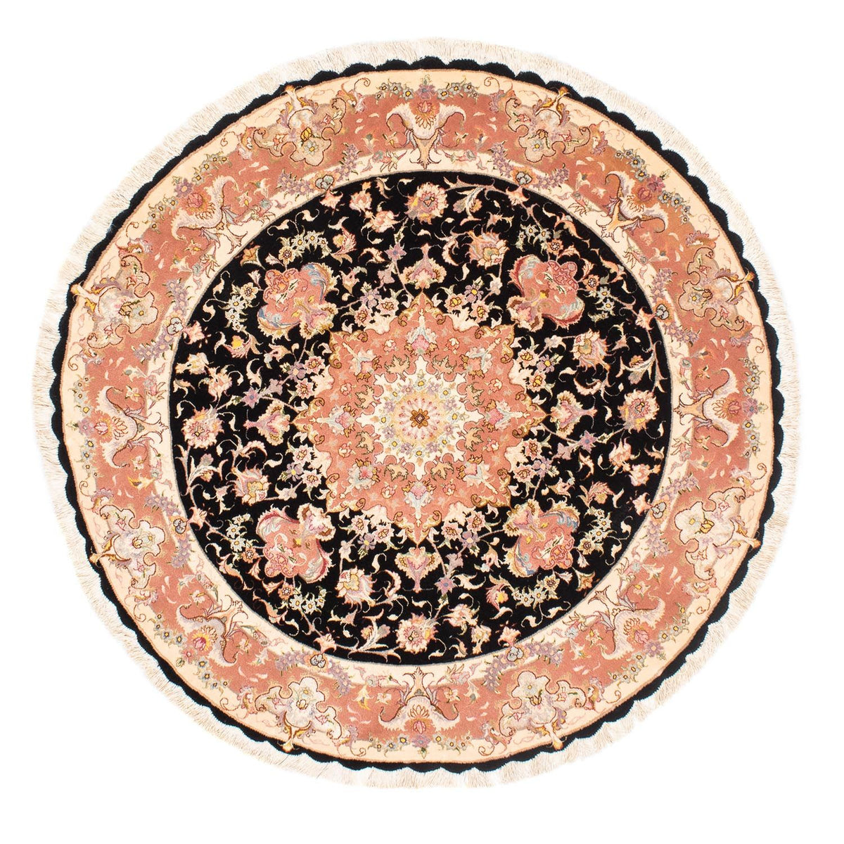 Perzisch tapijt - Tabriz - Royal rond  - 153 x 153 cm - donkerblauw