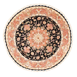 Perzisch tapijt - Tabriz - Royal rond  - 153 x 153 cm - donkerblauw
