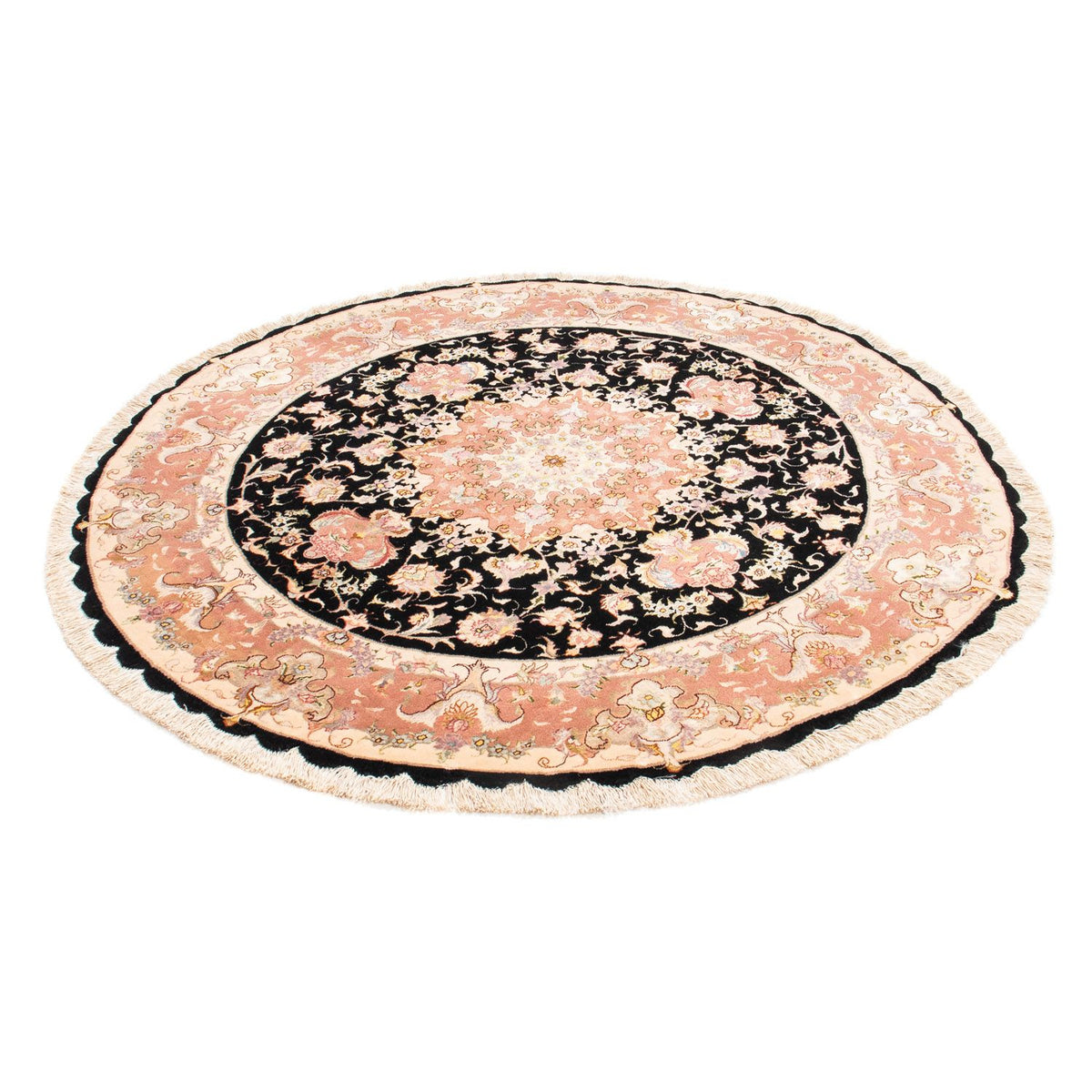 Perzisch tapijt - Tabriz - Royal rond  - 153 x 153 cm - donkerblauw