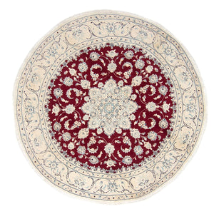 Perzisch tapijt - Nain rond  - 245 x 245 cm - donkerrood