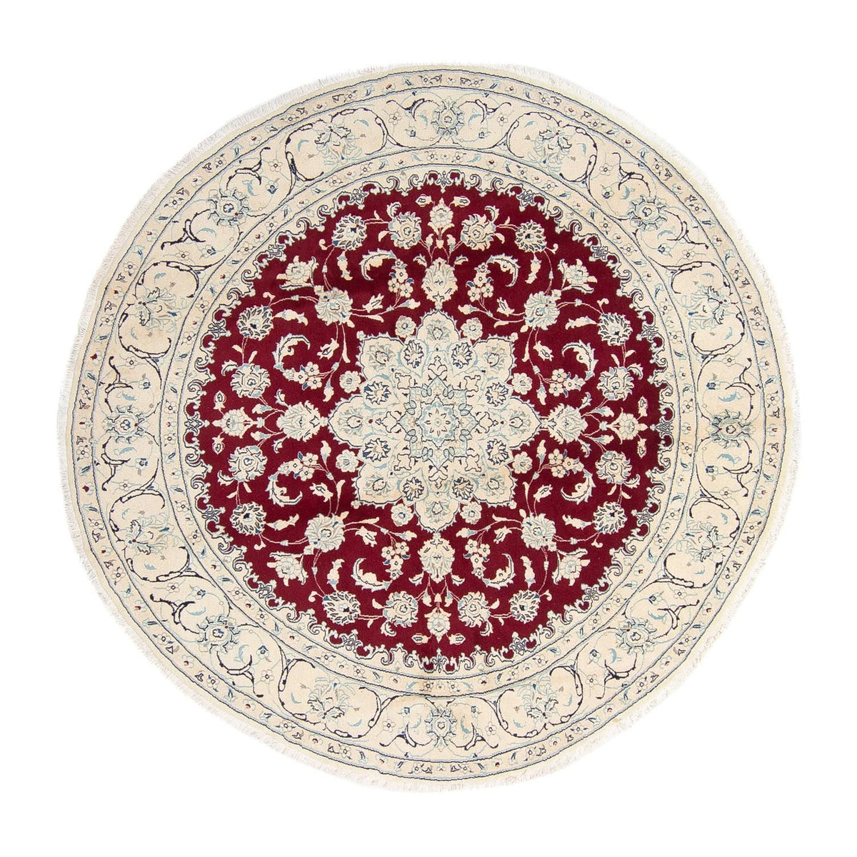 Perzisch tapijt - Nain rond  - 245 x 245 cm - donkerrood