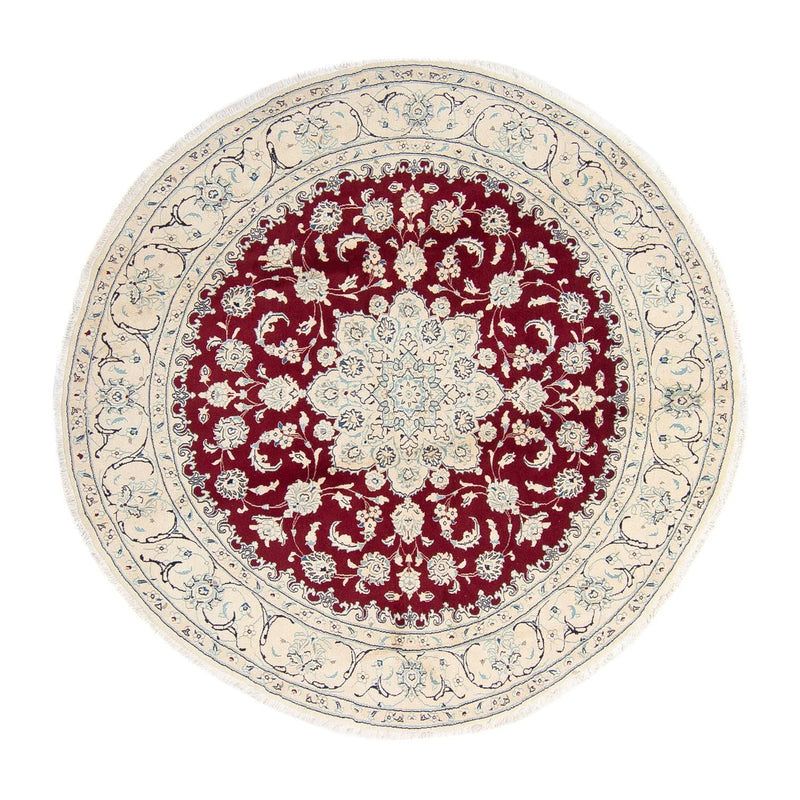 Perzisch tapijt - Nain rond  - 245 x 245 cm - donkerrood