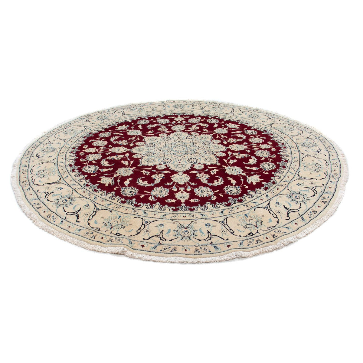 Perzisch tapijt - Nain rond  - 245 x 245 cm - donkerrood