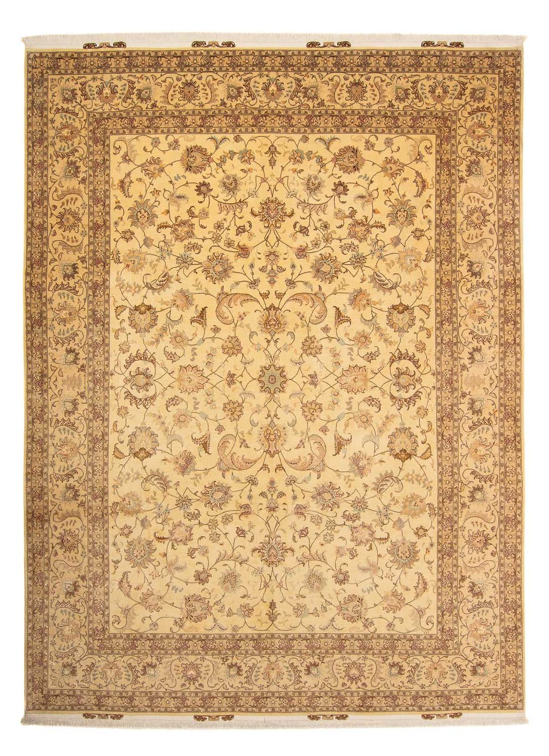 Perzisch tapijt - Tabriz - Royal - 393 x 298 cm - lichtbruin
