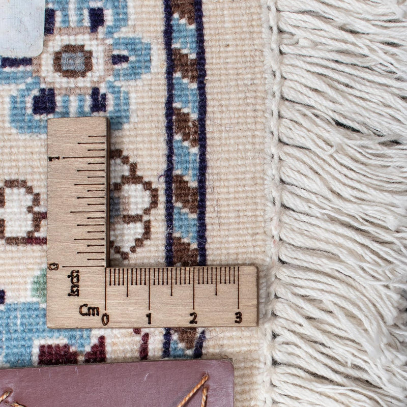 Loper Perzisch tapijt - Nain - Koninklijk - 394 x 88 cm - lichtblauw