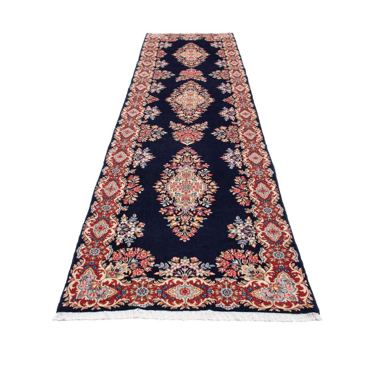 Loper Perzisch tapijt - Royal - 407 x 96 cm - donkerblauw