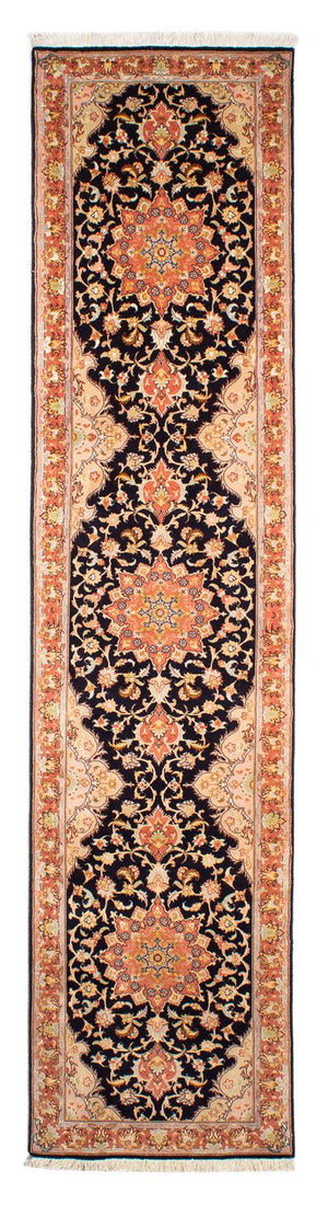 Loper Perzisch tapijt - Tabriz - Royal - 295 x 68 cm - donkerblauw