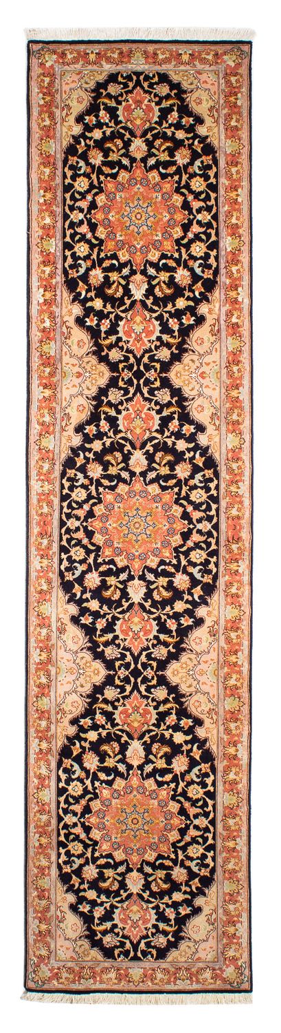 Loper Perzisch tapijt - Tabriz - Royal - 295 x 68 cm - donkerblauw