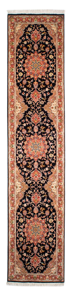 Loper Perzisch tapijt - Tabriz - Royal - 303 x 68 cm - donkerblauw