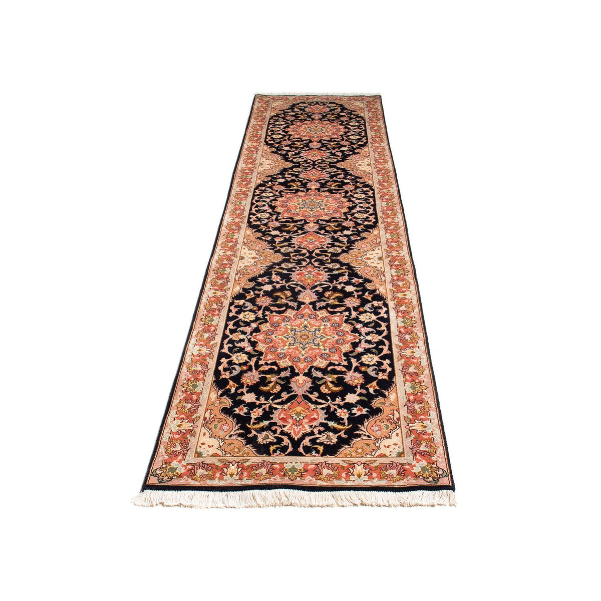 Loper Perzisch tapijt - Tabriz - Royal - 303 x 68 cm - donkerblauw