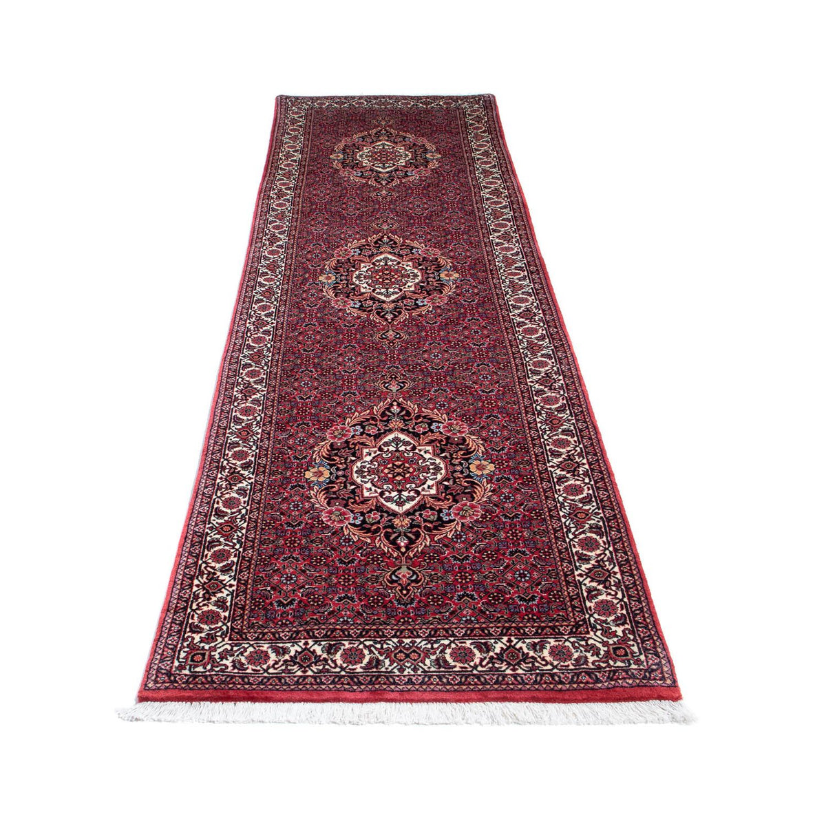 Loper Perzisch tapijt - Bijar - 313 x 82 cm - donkerrood