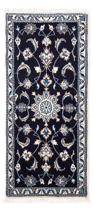 Perzisch tapijt - Nain - 142 x 62 cm - donkerblauw