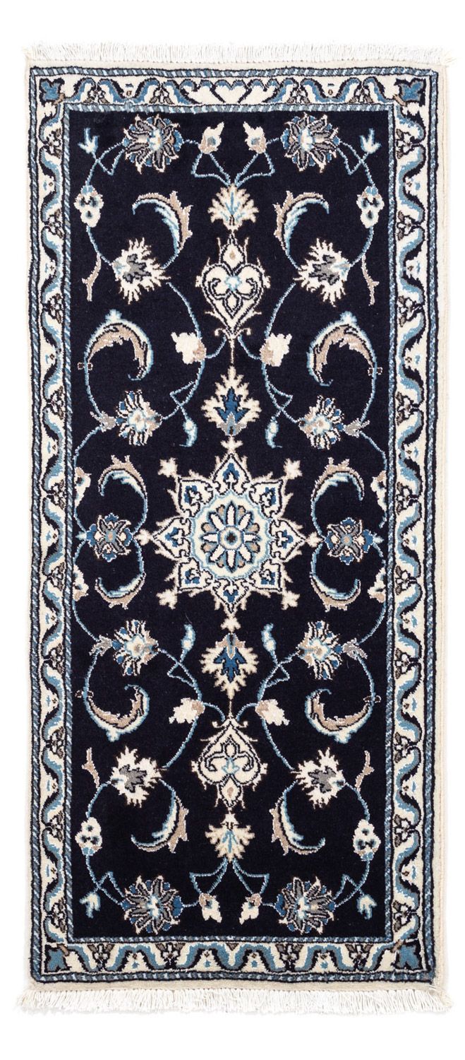 Perzisch tapijt - Nain - 142 x 62 cm - donkerblauw