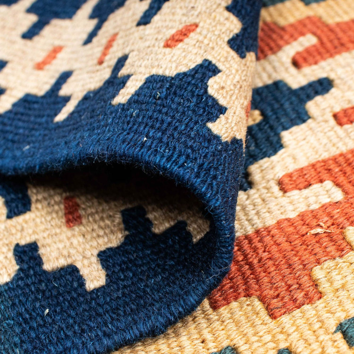 Kelim tapijt - Oosters - 143 x 108 cm - blauw