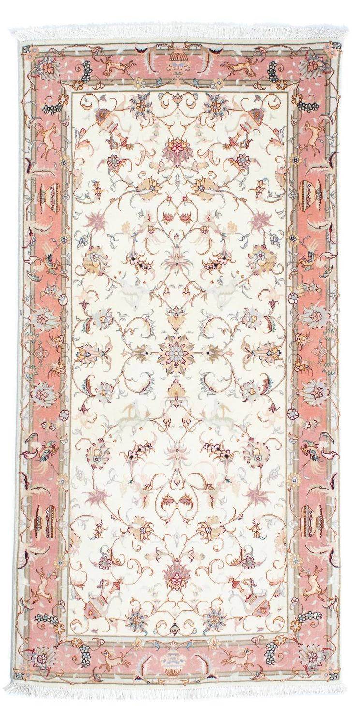 Loper Perzisch tapijt - Tabriz - Royal - 202 x 100 cm - beige