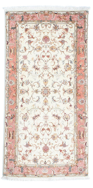 Loper Perzisch tapijt - Tabriz - Royal - 202 x 100 cm - beige