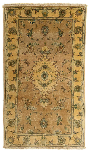 Perzisch tapijt - Tabriz - Royal - 122 x 66 cm - lichtbruin