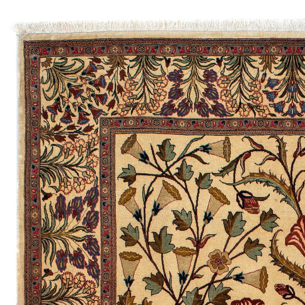 Perzisch tapijt - Ghom - 206 x 142 cm - lichtbruin