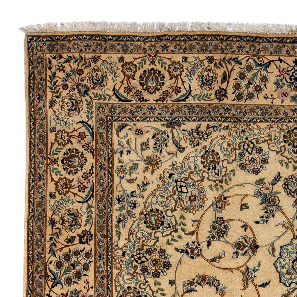 Perzisch tapijt - Nain - 359 x 241 cm - beige