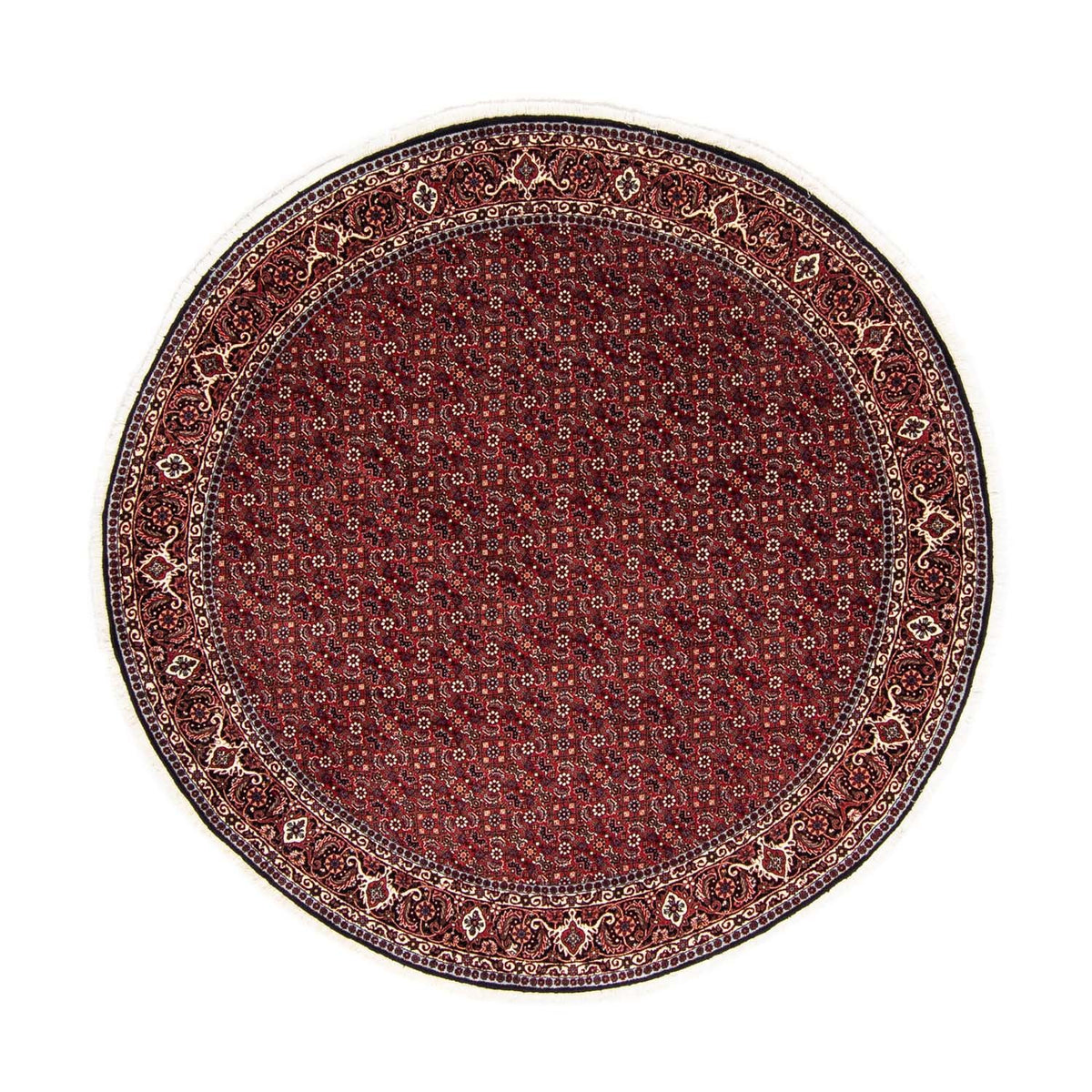 Perzisch tapijt - Bijar rond  - 200 x 200 cm - donkerrood