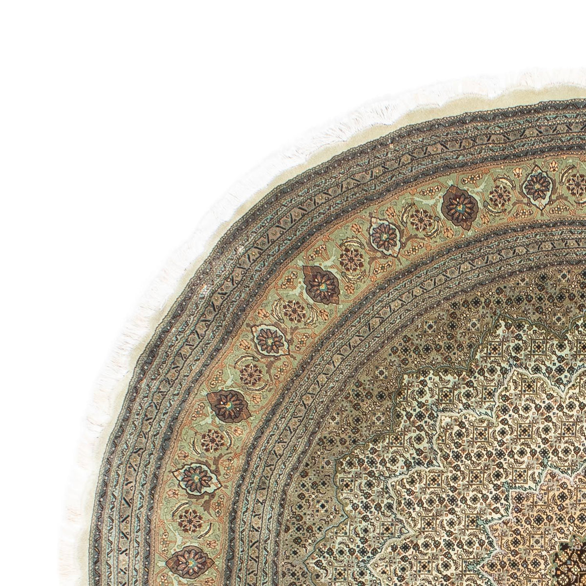 Perzisch tapijt - Tabriz - Royal rond  - 195 x 195 cm - beige
